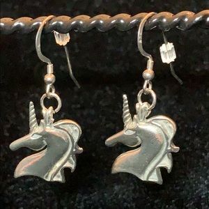 Unicorn Sterling Silver dangle pierced earrings